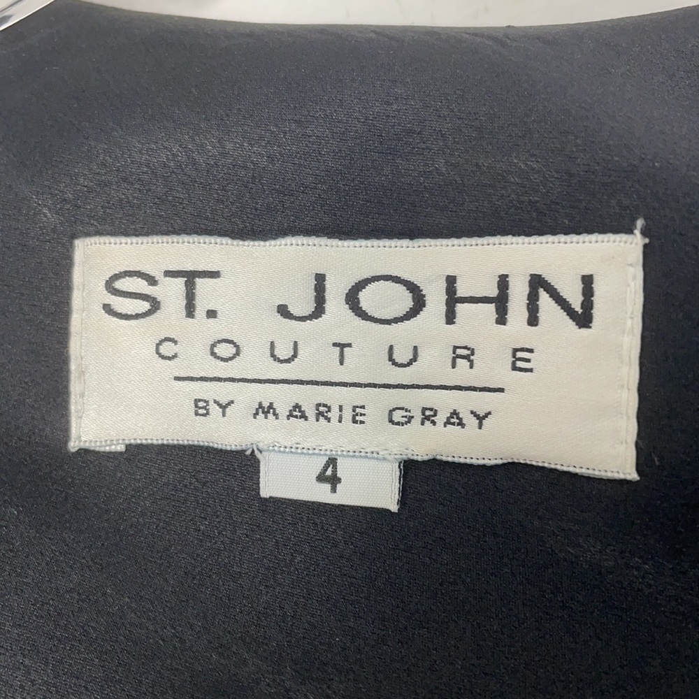 St. John Couture Metallic Knit Blazer Jacket Size 4 - Picture 4 of 10